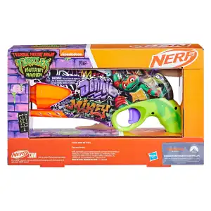 Hasbro Nerf Nickelodeon Teenage Mutant Ninja Turtles Mutant Mayhem Dart Blaster 10 Darts (29 cm) miniatura 6