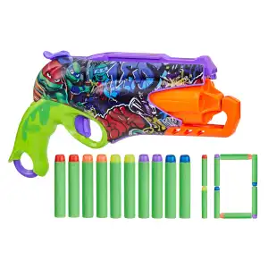 Hasbro Nerf Nickelodeon Teenage Mutant Ninja Turtles Mutant Mayhem Dart Blaster 10 Darts (29 cm) miniatura 2