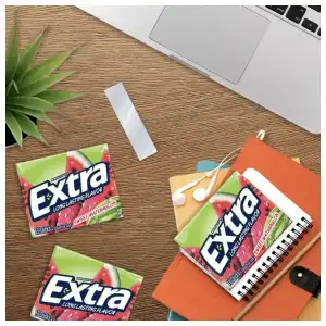 Wrigley’s Extra Long Lasting Flavor Sugarfree Chewing Gum Sweet Watermelon 15 Pcs miniatura 3