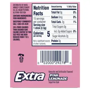 Wrigley’s Extra Long Lasting Flavor Sugarfree Chewing Gum Limited Edition Pink Lemonade 15 Pcs miniatura 2