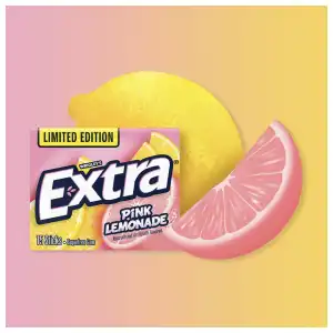 Wrigley’s Extra Long Lasting Flavor Sugarfree Chewing Gum Limited Edition Pink Lemonade 15 Pcs miniatura 3