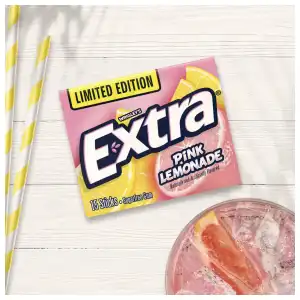 Wrigley’s Extra Long Lasting Flavor Sugarfree Chewing Gum Limited Edition Pink Lemonade 15 Pcs miniatura 4