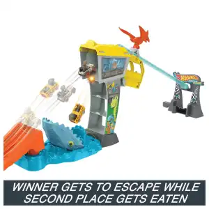 Mattel Hot Wheels RacerVerse Jurassic World Blue’s Raptor Rush Track Set miniatura 4
