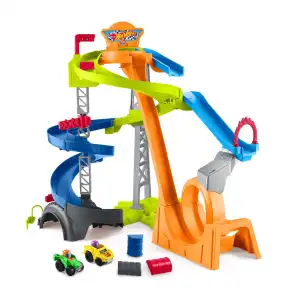 Mattel Fisher-Price Hot Wheels Little People Spiral Stunt Speedway miniatura 1
