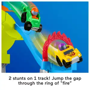 Mattel Fisher-Price Hot Wheels Little People Spiral Stunt Speedway miniatura 3