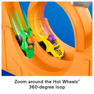 Mattel Fisher-Price Hot Wheels Little People Spiral Stunt Speedway miniatura 4