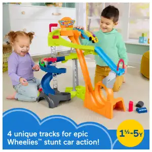 Mattel Fisher-Price Hot Wheels Little People Spiral Stunt Speedway miniatura 6