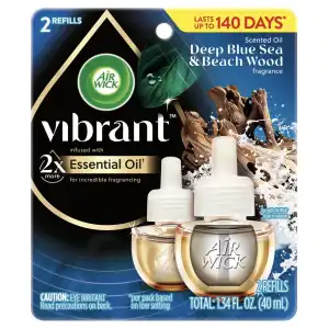 Air Wick Vibrant Scented Oil 2x Refills Deep Blue Sea & Beach Wood 40 mL (1.34 oz) miniatura 1
