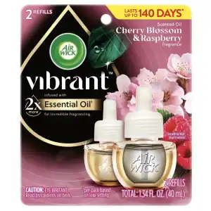 Air Wick Vibrant Scented Oil 2x Refills Cherry Blossom & Raspberry 40 mL (1.34 oz) miniatura 1