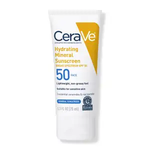 CeraVe Hydrating Mineral Sunscreen SPF 50 For Face 75 mL (2.5 oz) miniatura 1
