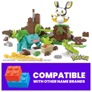 Mattel MEGA Pokémon HTH69 Emolga And Bulbasaur’s Charming Woods 194 Pcs miniatura 4