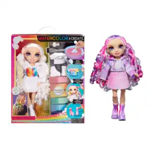 MGA Entertainment Rainbow High Watercolor & Create Purple Eyes (28 cm) miniatura 1
