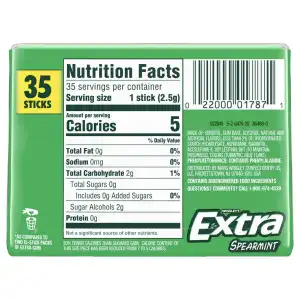 Wrigley’s Extra Long Lasting Flavor Sugarfree Chewing Gum Spearmint 35 Pcs miniatura 2
