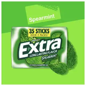 Wrigley’s Extra Long Lasting Flavor Sugarfree Chewing Gum Spearmint 35 Pcs miniatura 6