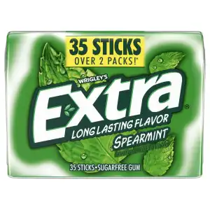 Wrigley’s Extra Long Lasting Flavor Sugarfree Chewing Gum Spearmint 35 Pcs miniatura 1