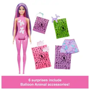 Mattel Barbie Color Reveal Balloon Animals Series 6 Pcs (29 cm) miniatura 3