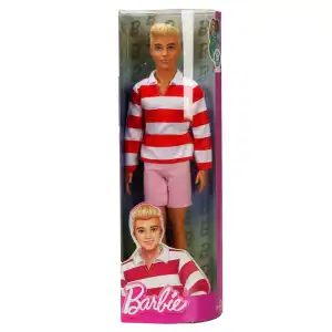 Mattel Barbie Fashionistas Ken #241 Doll in Red Striped Top and Pink Shorts with White Sneakers (30 cm) miniatura 2