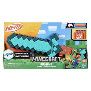 Hasbro Nerf Minecraft Diamond Sword Dart Blasting Sword 8 Darts (44 cm) miniatura 3