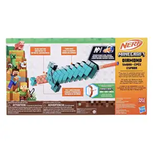 Hasbro Nerf Minecraft Diamond Sword Dart Blasting Sword 8 Darts (44 cm) miniatura 5