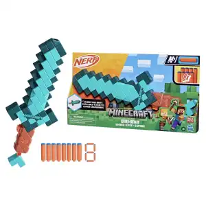 Hasbro Nerf Minecraft Diamond Sword Dart Blasting Sword 8 Darts (44 cm) miniatura 1