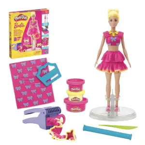 Hasbro Play-Doh Barbie Ruffles & Bows 3 Cans 183.5 g (6.49 oz) miniatura 1