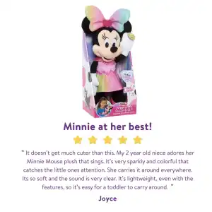 Just Play Disney Junior Minnie Sparkle & Sing Minnie Mouse Plush (38 cm) miniatura 8
