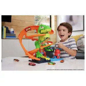 Mattel Hot Wheels City T-Rex Blaze Battle Playset (36 cm) miniatura 8