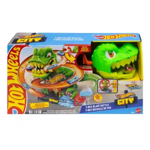 Mattel Hot Wheels City T-Rex Blaze Battle Playset (36 cm) miniatura 3