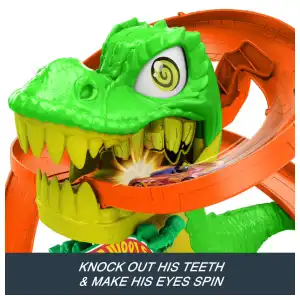 Mattel Hot Wheels City T-Rex Blaze Battle Playset (36 cm) miniatura 4