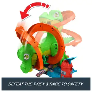 Mattel Hot Wheels City T-Rex Blaze Battle Playset (36 cm) miniatura 6