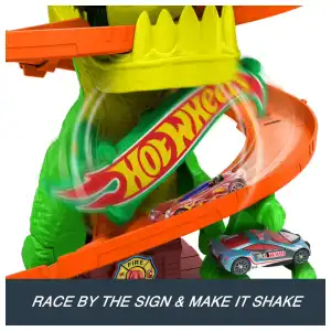 Mattel Hot Wheels City T-Rex Blaze Battle Playset (36 cm) miniatura 5