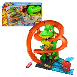 Mattel Hot Wheels City T-Rex Blaze Battle Playset (36 cm) miniatura 1