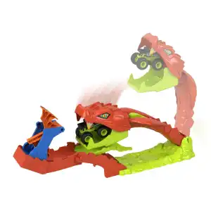 Mattel Hot Wheels Monster Trucks Snake Slam Takedown Track Set (89 cm) miniatura 5