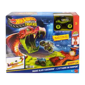 Mattel Hot Wheels Monster Trucks Snake Slam Takedown Track Set (89 cm) miniatura 2