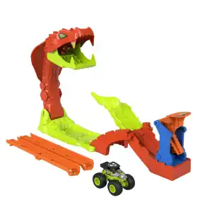 Mattel Hot Wheels Monster Trucks Snake Slam Takedown Track Set (89 cm) miniatura 6